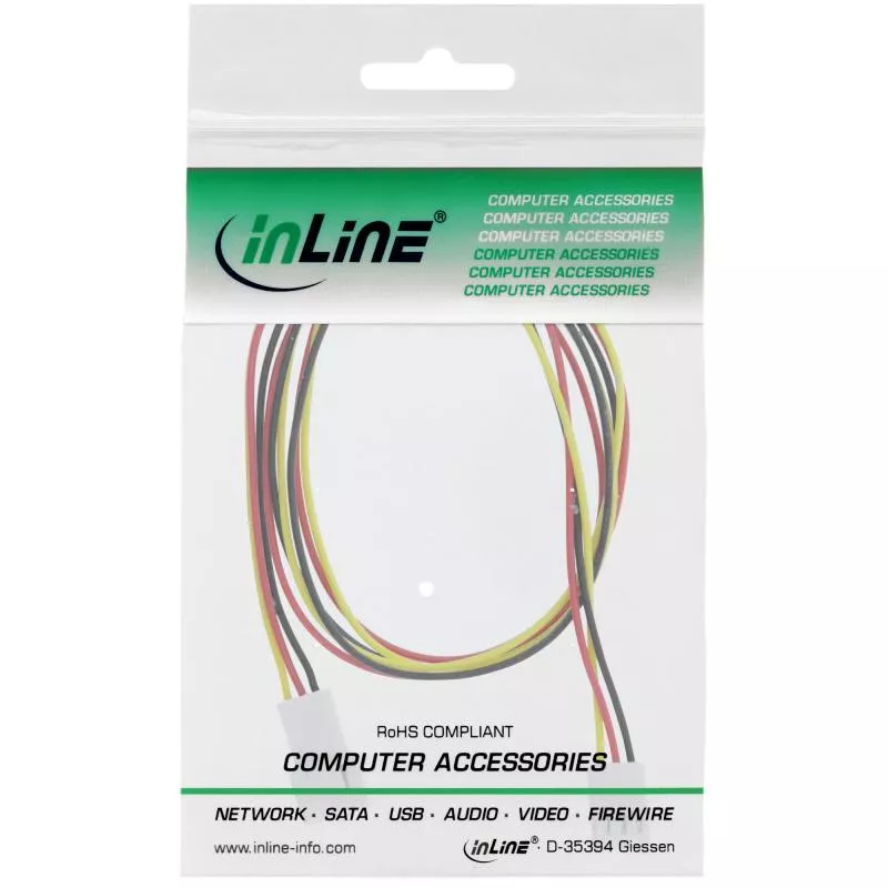 InLine® Lüfterkabel Verlängerung 3pol Molex Stecker Buchse Länge 0,6m
