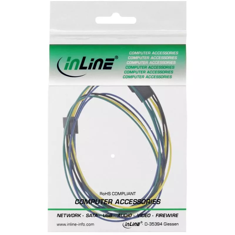 InLine® Lüfterkabel Verlängerung PWM 4pol Molex Stecker Buchse 0,7m