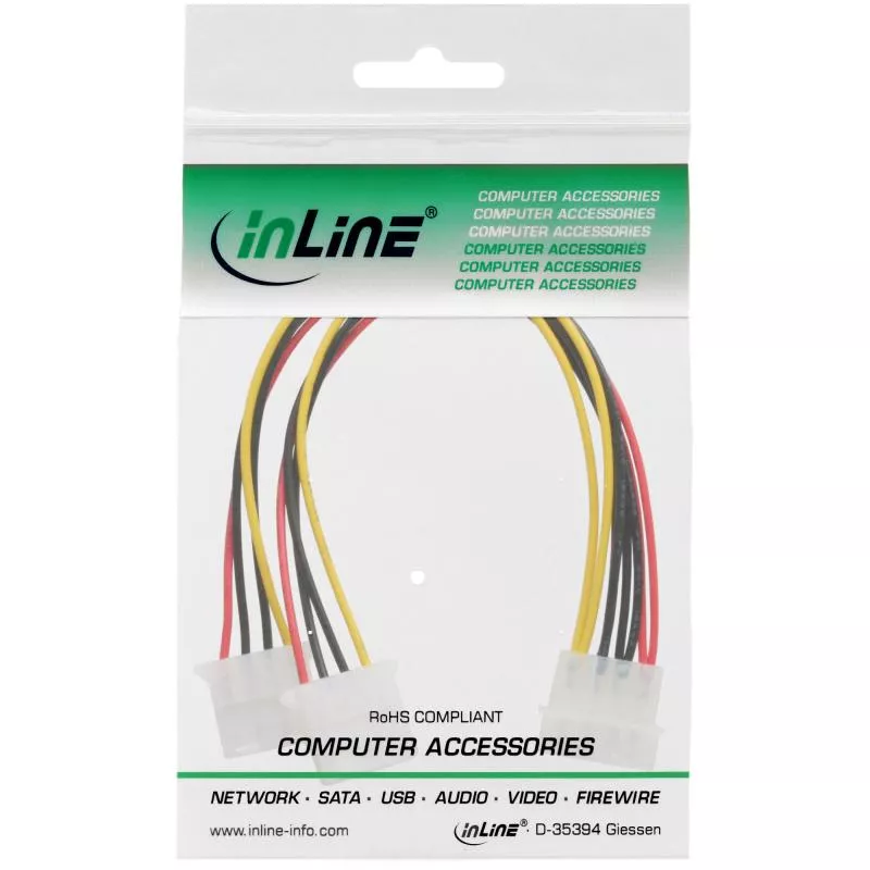 InLine® Strom Y-Kabel intern 1x 13,34cm (5,25") an 2x 13,34cm (5,25")