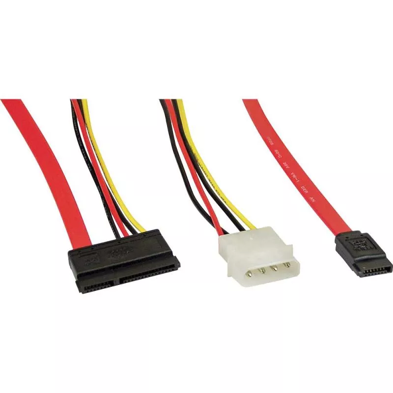 InLine® SATA Anschlusskabel mit Daten- und Stromanschluss 50+15cm