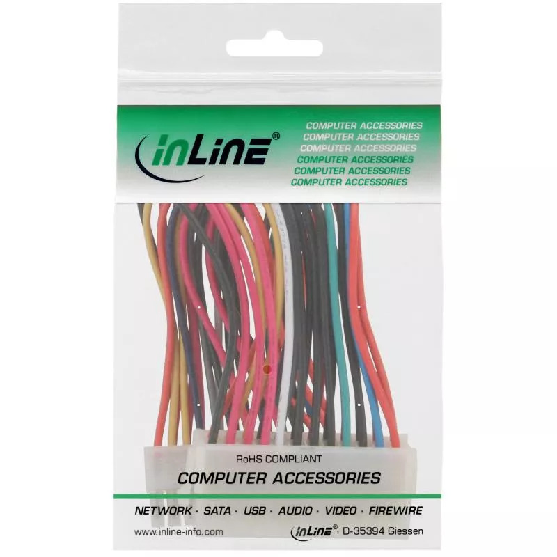 InLine® Strom Verlängerung intern 24pol ATX Stecker Buchse Netzteil zu Mainboard 0,2m InLine® Strom Verlängerung intern 24pol ATX Stecker Buchse Netzteil zu Mainboard 0,2m
