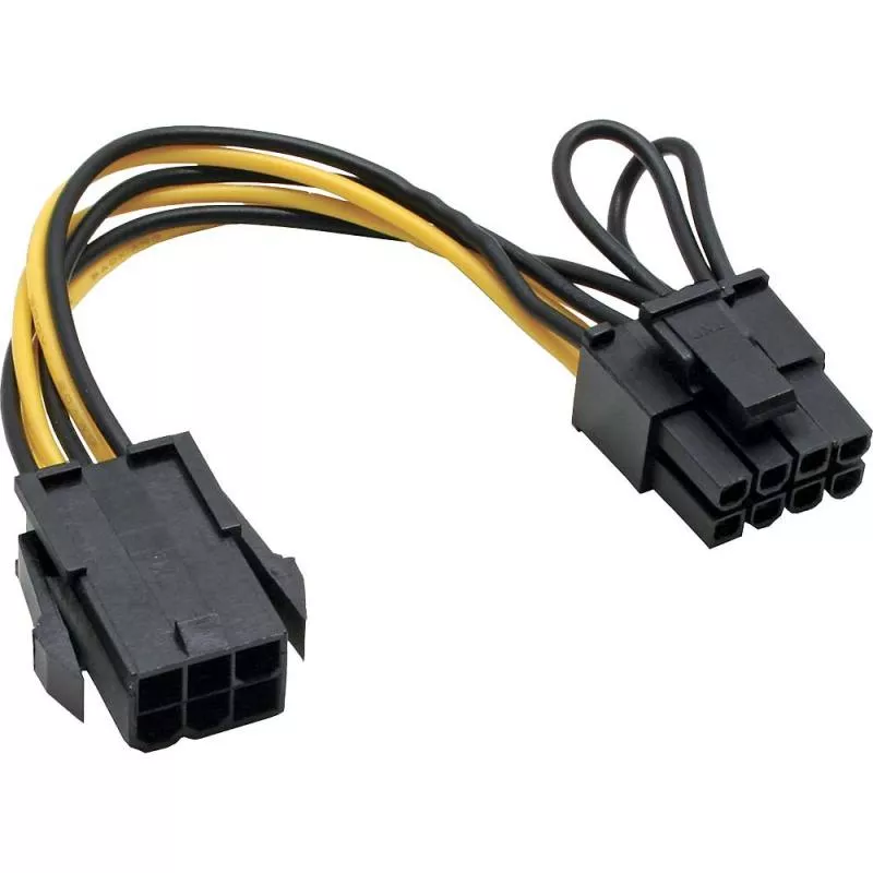 InLine® Stromadapter intern 6pol zu 8pol für PCIe (PCI-Express) Grafikkarten schwarz
