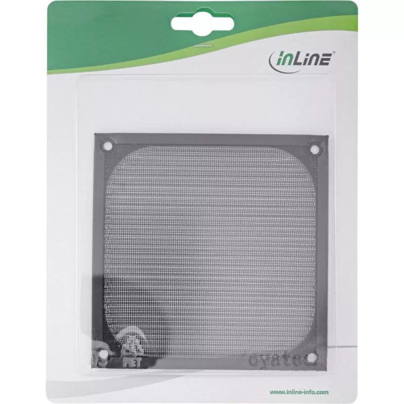 InLine® Lüftergitter Aluminium Filter 120x120mm schwarz