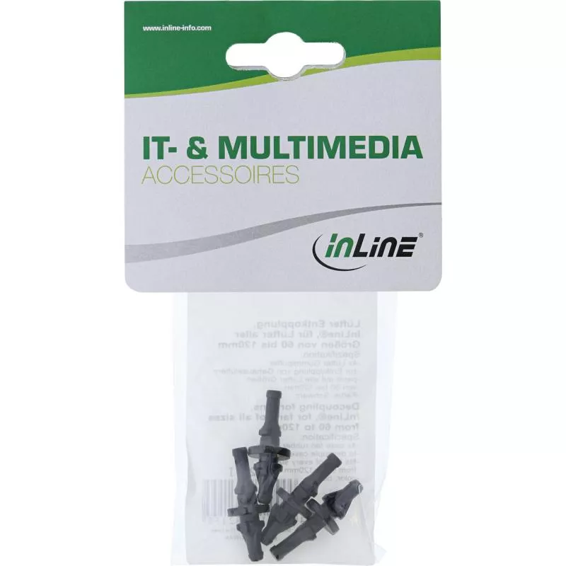 InLine® Lüfter Entkopplung 4er Pack für Lüfter aller Größen von 60 bis 120mm