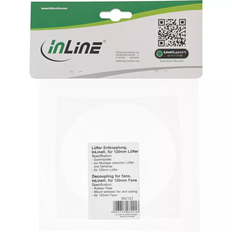 InLine® Lüfter Entkopplung für 120mm Lüfter