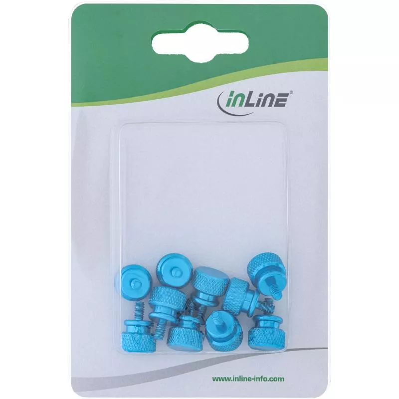 InLine® Rändelschrauben für Gehäuse Alu blau 10er Pack InLine® Rändelschrauben für Gehäuse Alu blau 10er Pack