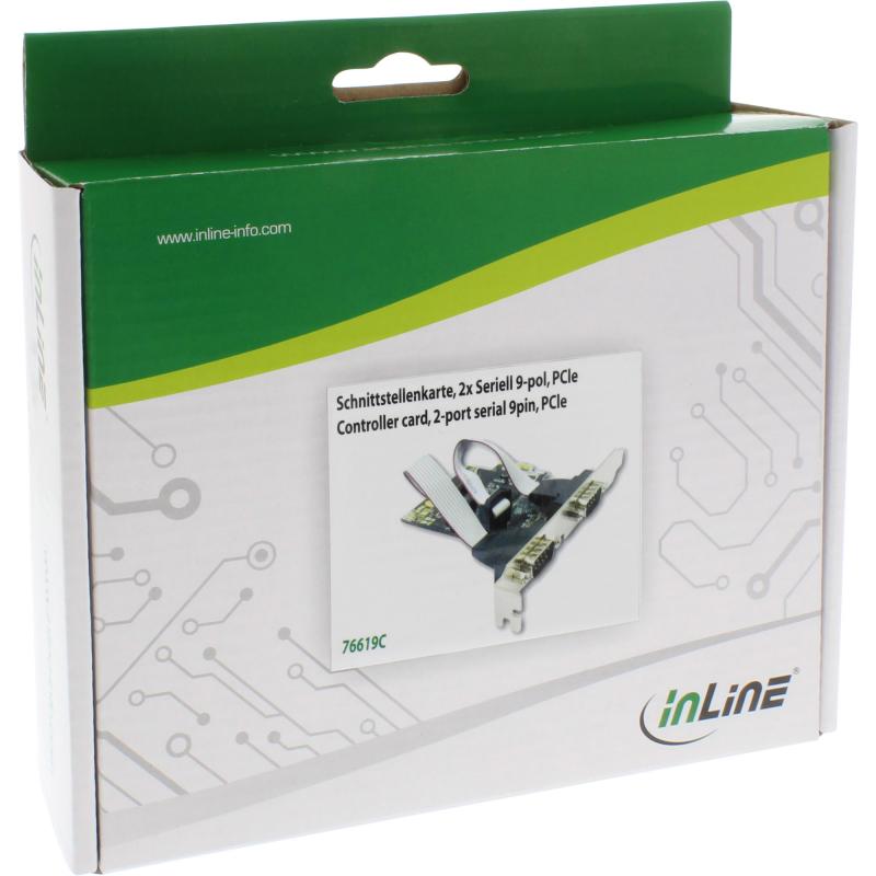 InLine® Schnittstellenkarte 2x Seriell 9-pol PCIe (PCI-Express)