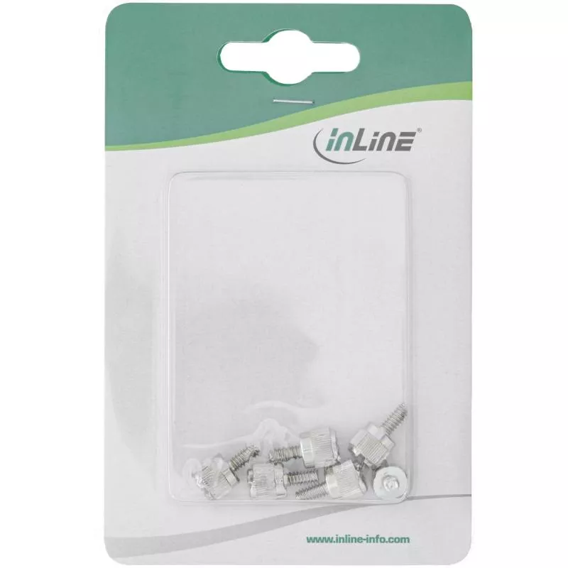 InLine® Rändelschrauben silber für Gehäuse 6er Pack