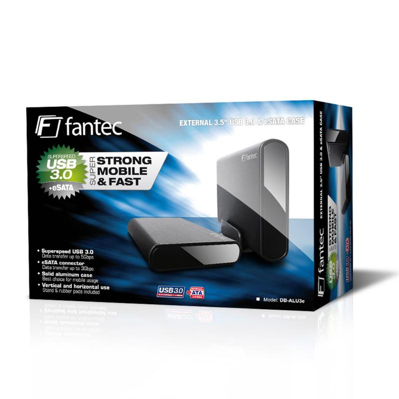 FANTEC DB-ALU3e 3,5" Gehäuse USB 3.0 schwarz
