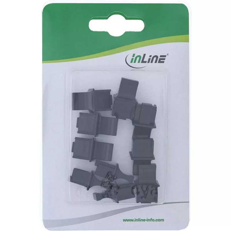 RJ45 Staubschutzkappen – schwarz – 10er Blister – für Netzwerkbuchsen