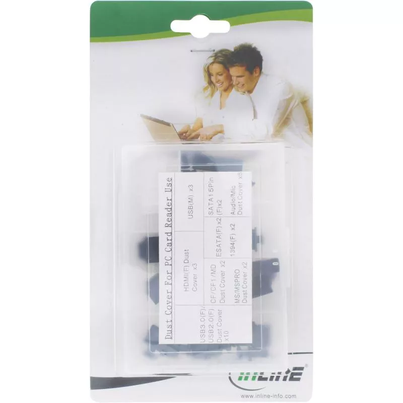 InLine® Staubschutz-Set für Frontpanel und Cardreader 30-teilig