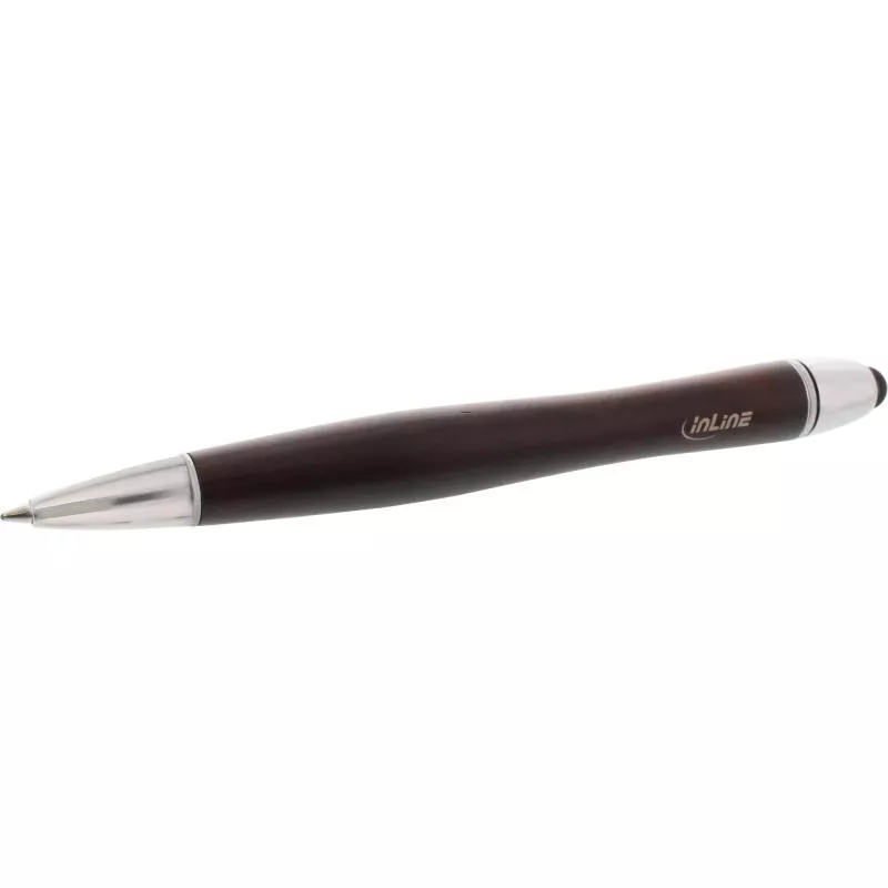 InLine® woodpen Stylus-Stift für Touchscreens + Kugelschreiber Walnuss/Metall