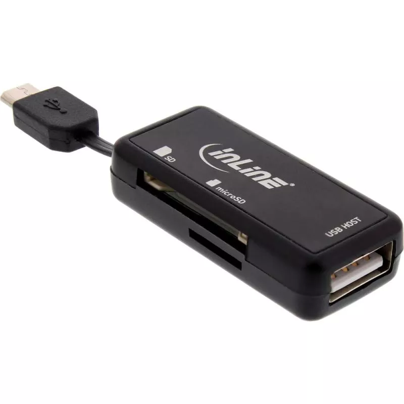InLine® OTG Card Reader Dual Flex für SD und microSD mit USB Buchse und 2 Kartenslots InLine® OTG Card Reader Dual Flex für SD und microSD mit USB Buchse und 2 Kartenslots