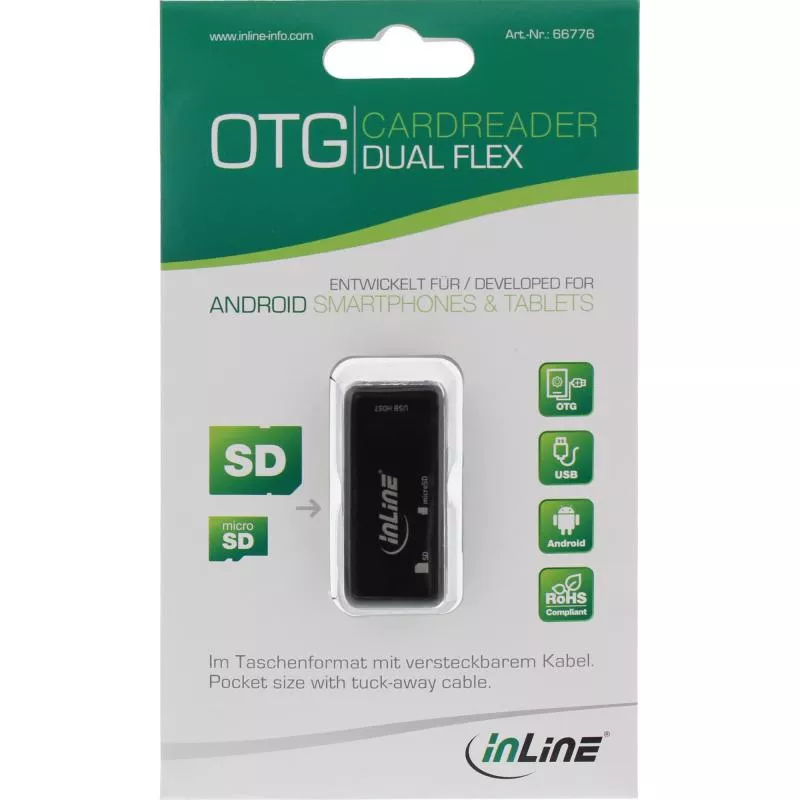 InLine® OTG Card Reader Dual Flex für SD und microSD mit USB Buchse und 2 Kartenslots InLine® OTG Card Reader Dual Flex für SD und microSD mit USB Buchse und 2 Kartenslots