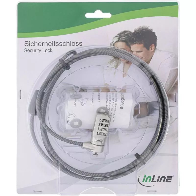 InLine® Notebook Sicherheitsschloss mit Zahlenkombination 4,4mm x 2m