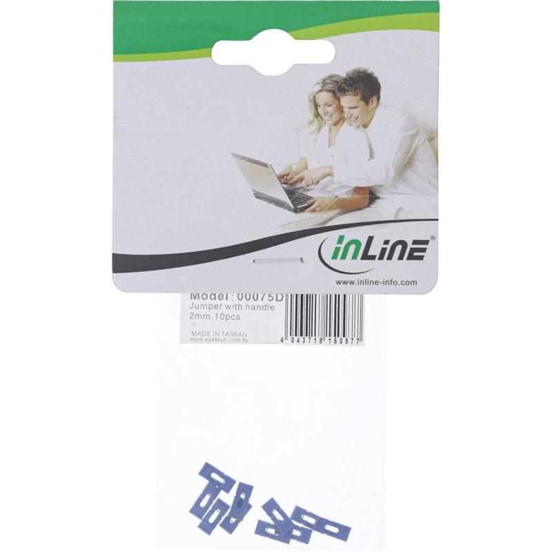10er Pack InLine® Jumper (Kurzschlußbrücken) mit Lasche 2mm