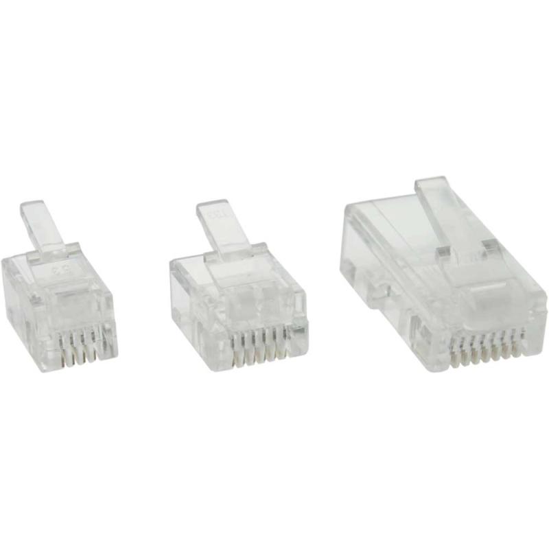 RJ11 Modularstecker 6P4C – Zum Crimpen auf Flachkabel, 100er Pack