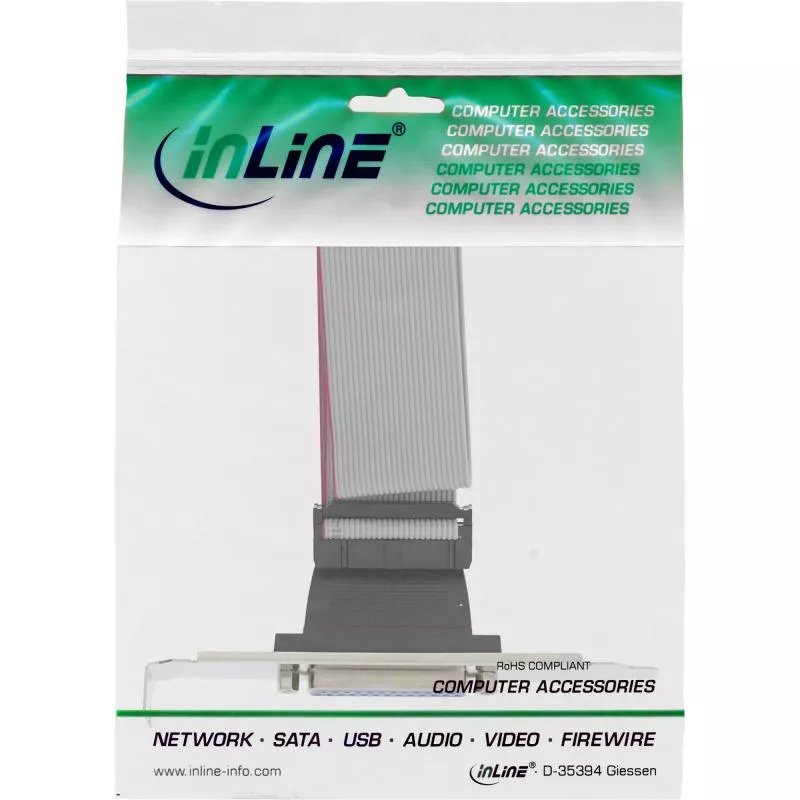 InLine® Slotblech Parallel mit 25pol Sub D Buchse an 26-pol Buchsenleiste 0,34m bulk