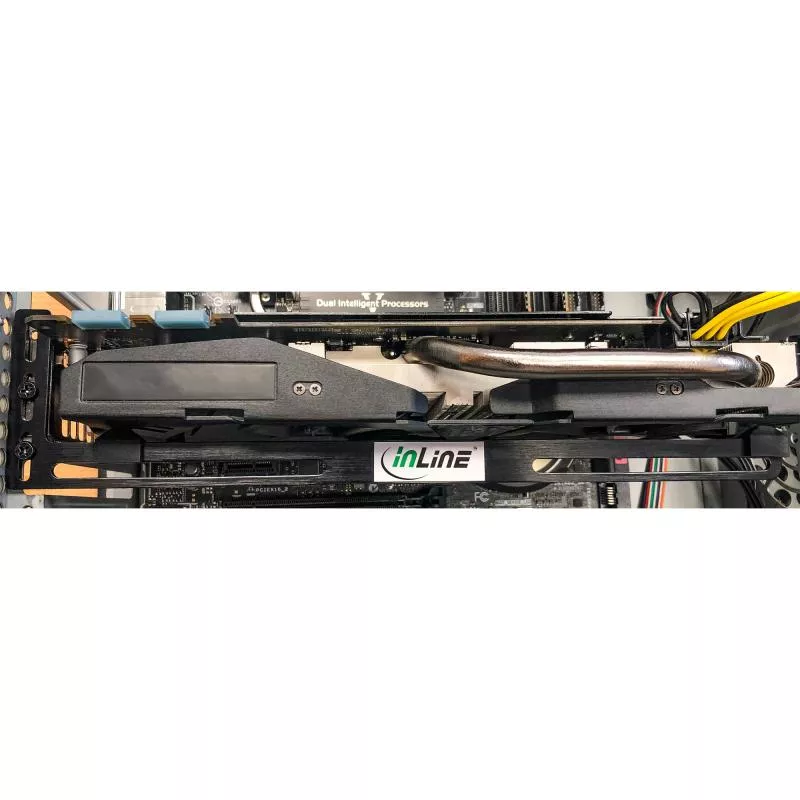 InLine® Halterung für Grafikkarte PCI Slotblech Montage schwarz