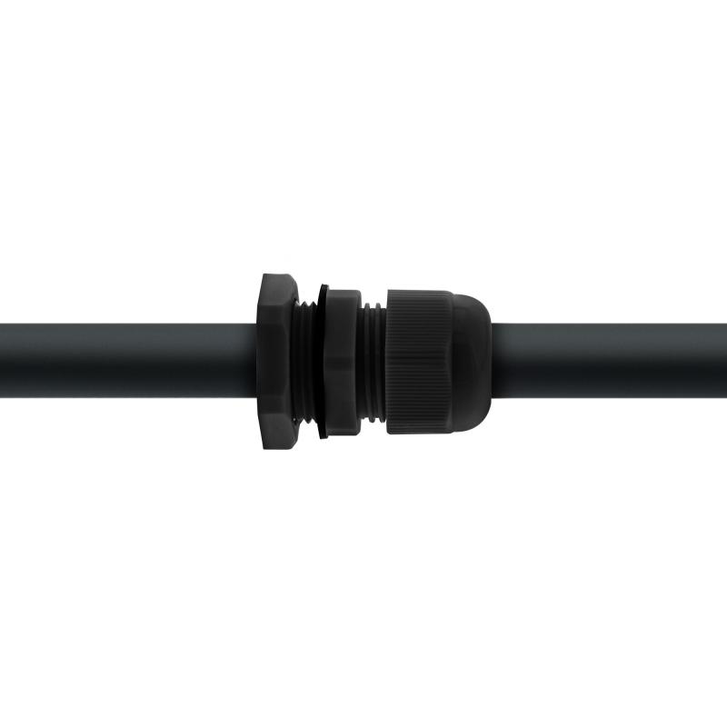 InLine® Kabeldurchführung PG 7 Nylon IP68 3,5-6mm schwarz 10 Stück