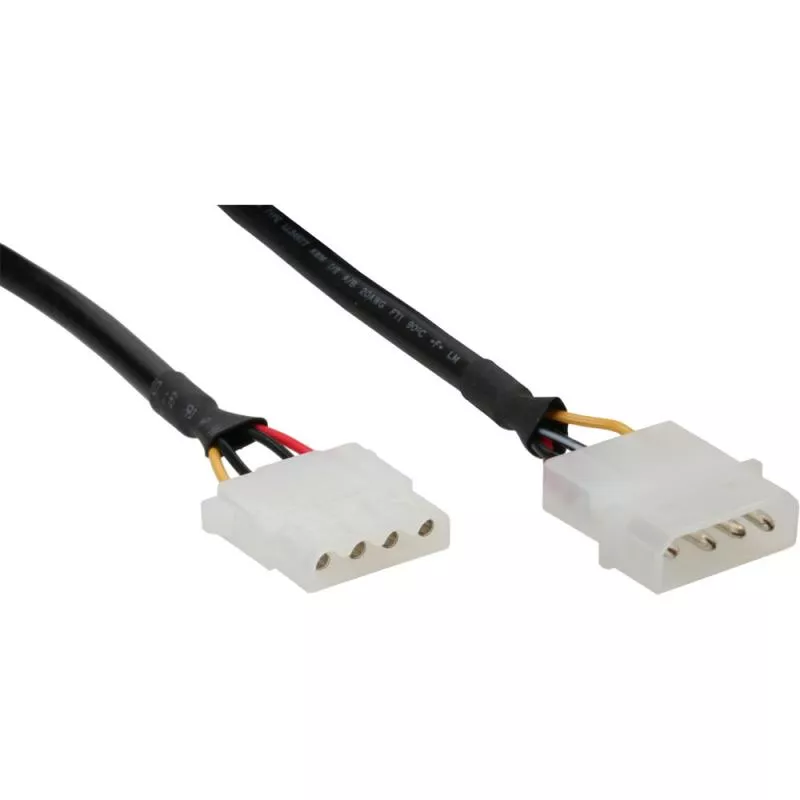InLine® Strom Verlängerung intern 13,34cm (5,25") 4pol Stecker / Buchse 0,5m rund InLine® Strom Verlängerung intern 13,34cm (5,25") 4pol Stecker / Buchse 0,5m rund
