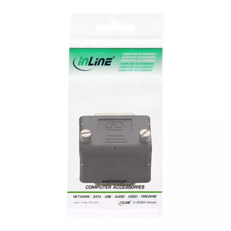 InLine® DVI-I Adapter 90° gewinkelt digital+analog 24+5 Stecker / Buchse InLine® DVI-I Adapter 90° gewinkelt digital+analog 24+5 Stecker / Buchse
