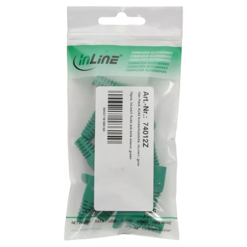 InLine® RJ45 Knickschutztülle grün 10er Pack