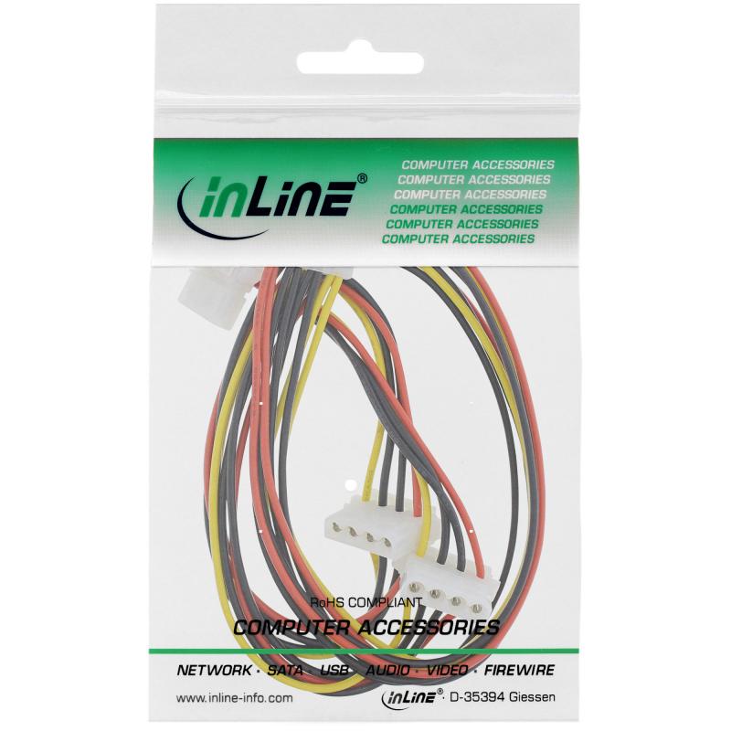 InLine® Strom Y-Kabel intern 1x 13,34cm (5,25") an 4x 13,34cm (5,25") 0,45m+0,55m