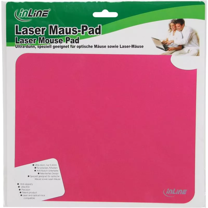 InLine® Maus-Pad Laser ultradünn rot 220x180x0,4mm