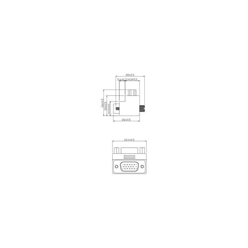 InLine® VGA Adapter 90° Winkel 15pol Stecker / Buchse