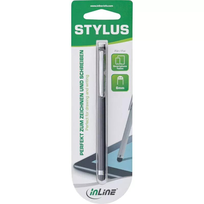 InLine® Stylus Stift für Touchscreens von Smartphone und Tablet schwarz