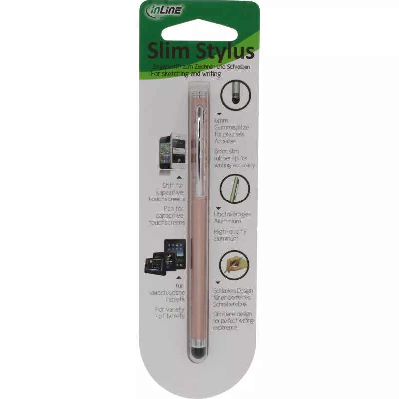 InLine® Stylus Stift für Touchscreens von Smartphone und Tablet rose