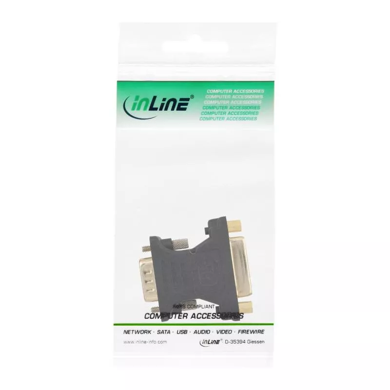 InLine® DVI-A Adapter Analog 24+5 Buchse auf 15pol HD Stecker (VGA) vergoldet InLine® DVI-A Adapter Analog 24+5 Buchse auf 15pol HD Stecker (VGA) vergoldet