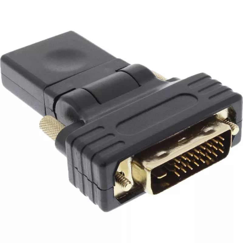 InLine® HDMI-DVI Adapter HDMI Buchse auf DVI Stecker flexibler Winkel vergoldete Kontakte 4K2K kompatibel InLine® HDMI-DVI Adapter HDMI Buchse auf DVI Stecker flexibler Winkel vergoldete Kontakte 4K2K kompatibel