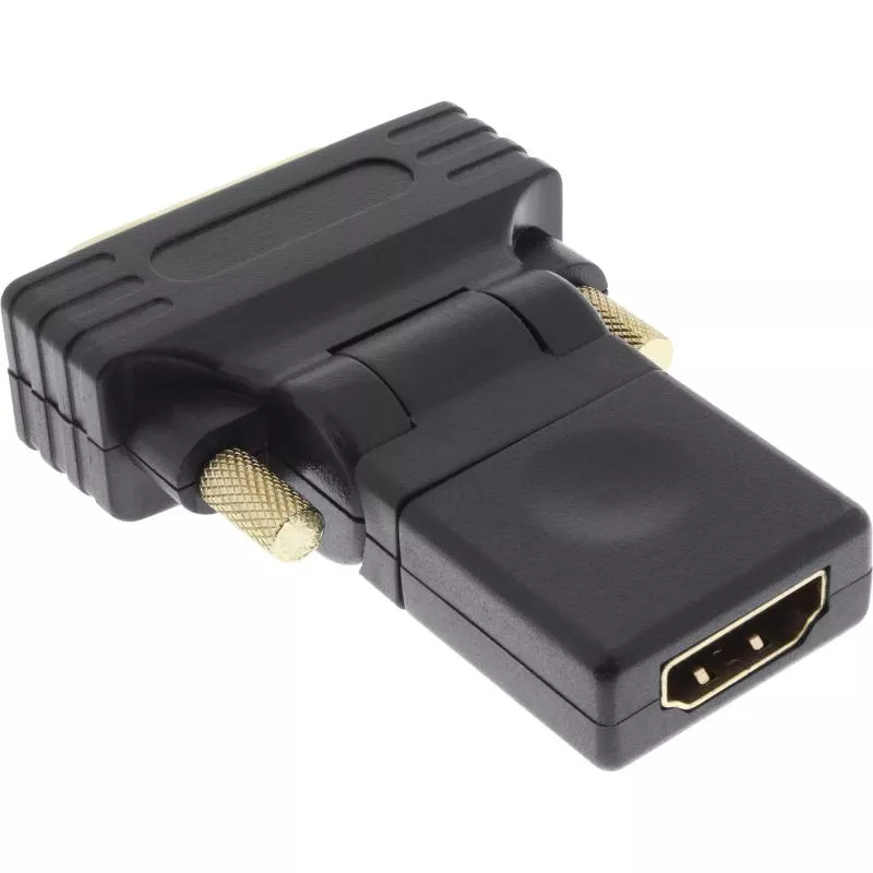 InLine® HDMI-DVI Adapter HDMI Buchse auf DVI Stecker flexibler Winkel vergoldete Kontakte 4K2K kompatibel InLine® HDMI-DVI Adapter HDMI Buchse auf DVI Stecker flexibler Winkel vergoldete Kontakte 4K2K kompatibel