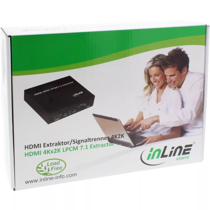 InLine® Extraktor/Signaltrenner Eingang 4K2K HDMI zu Ausgang 7.1 Audio + Toslink Audio + HDMI