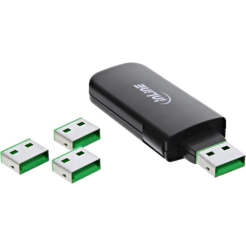 InLine® USB Portblocker blockt bis zu 4 Ports