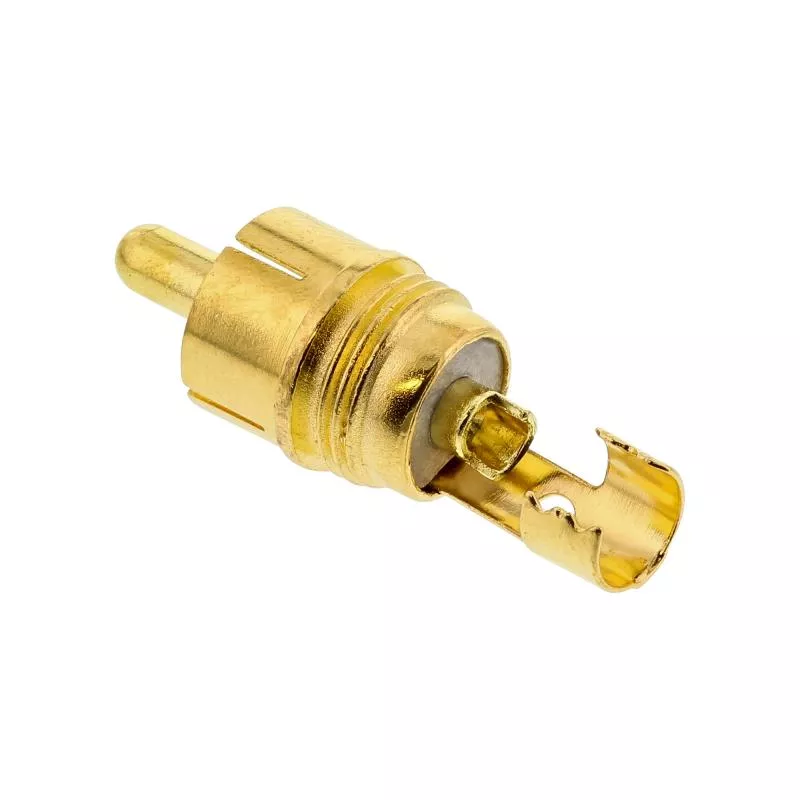 InLine® Cinchstecker Lötversion Metall silber Ring weiß für 6mm Kabel InLine® Cinchstecker Lötversion Metall silber Ring weiß für 6mm Kabel