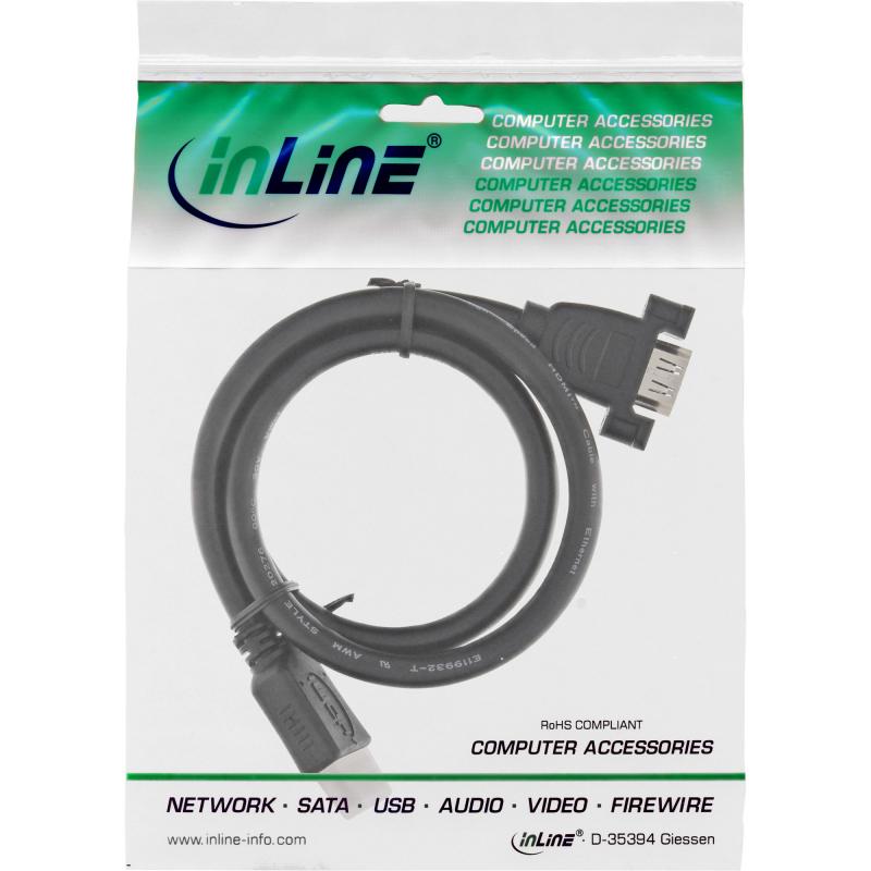 HDMI Einbauadapterkabel 4K60 – HDMI A Stecker auf Einbaubuchse, 0,6 m