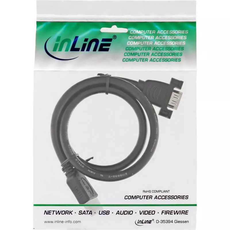 InLine® HDMI 4K2K Adapterkabel zum Einbau HDMI A Stecker/Buchse 0,6m InLine® HDMI 4K2K Adapterkabel zum Einbau HDMI A Stecker/Buchse 0,6m
