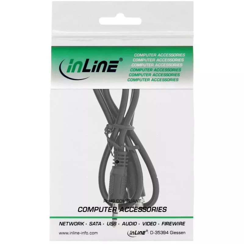 InLine® Audio Adapterkabel 3,5mm Stereo Stecker/Einbaubuchse mit Gewinde 0,6m InLine® Audio Adapterkabel 3,5mm Stereo Stecker/Einbaubuchse mit Gewinde 0,6m