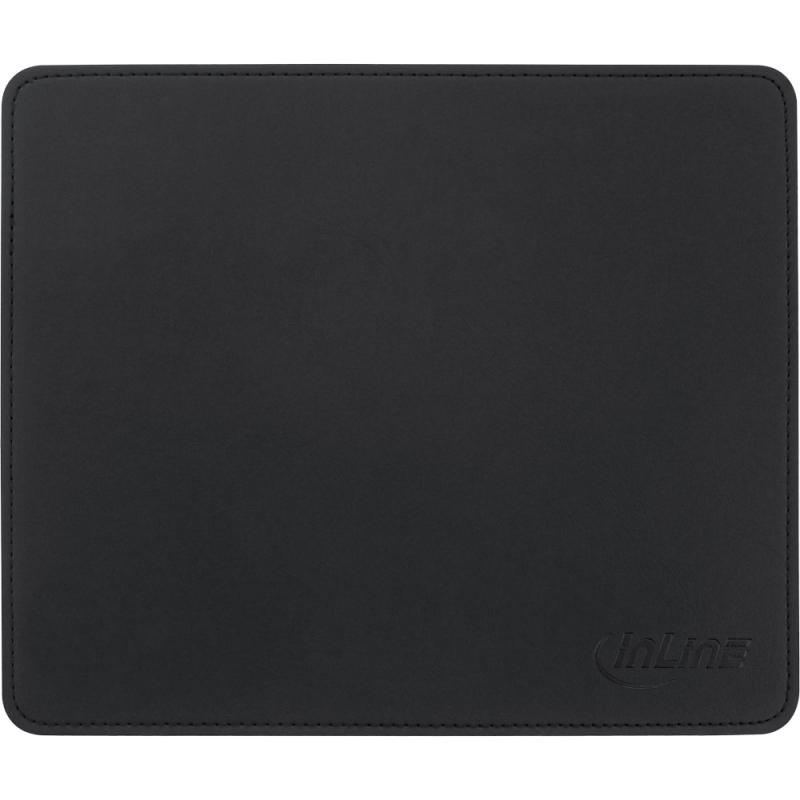 InLine® Maus-Pad Premium Kunstleder schwarz 255x220x3mm