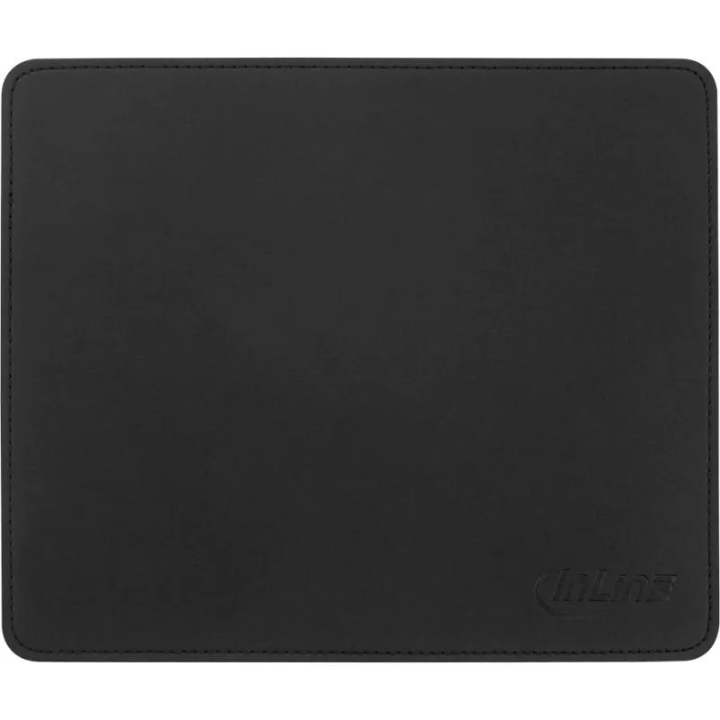 InLine® Maus-Pad Premium Kunstleder schwarz 255x220x3mm