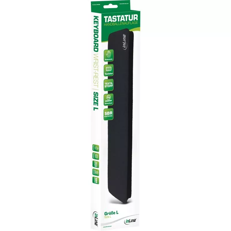 InLine® Tastatur-Pad L schwarz Handballenauflage 440x95x18mm