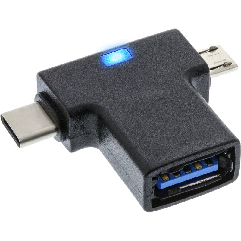 InLine® USB 3.1/2.0 OTG T-Adapter Typ C Stecker oder Micro-USB an A Buchse