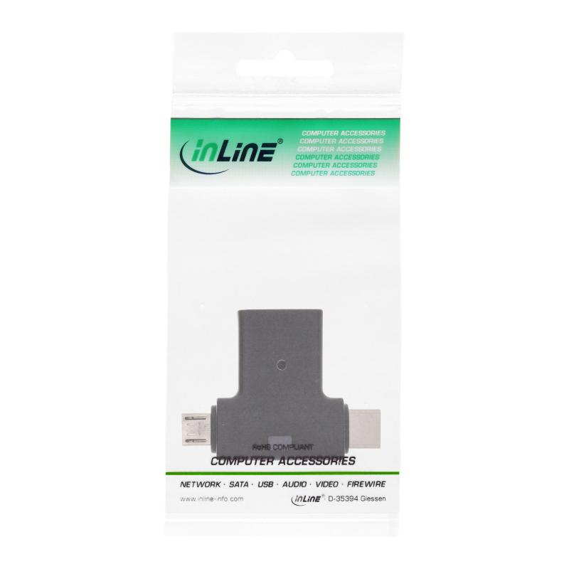 InLine® USB 3.1/2.0 OTG T-Adapter Typ C Stecker oder Micro-USB an A Buchse