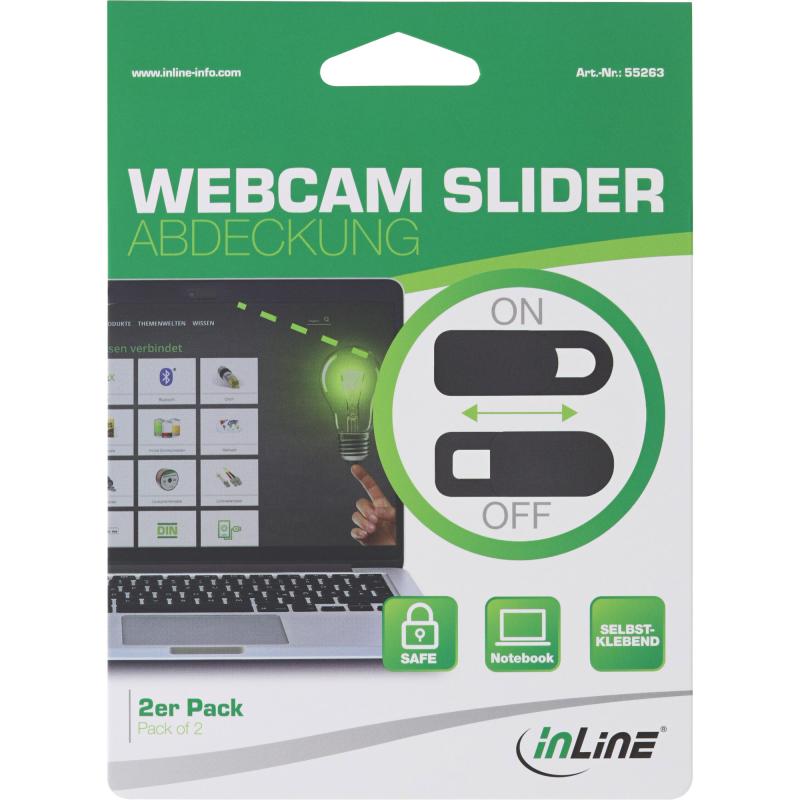 InLine® Webcam Slider Abdeckung schwarz 2er Pack