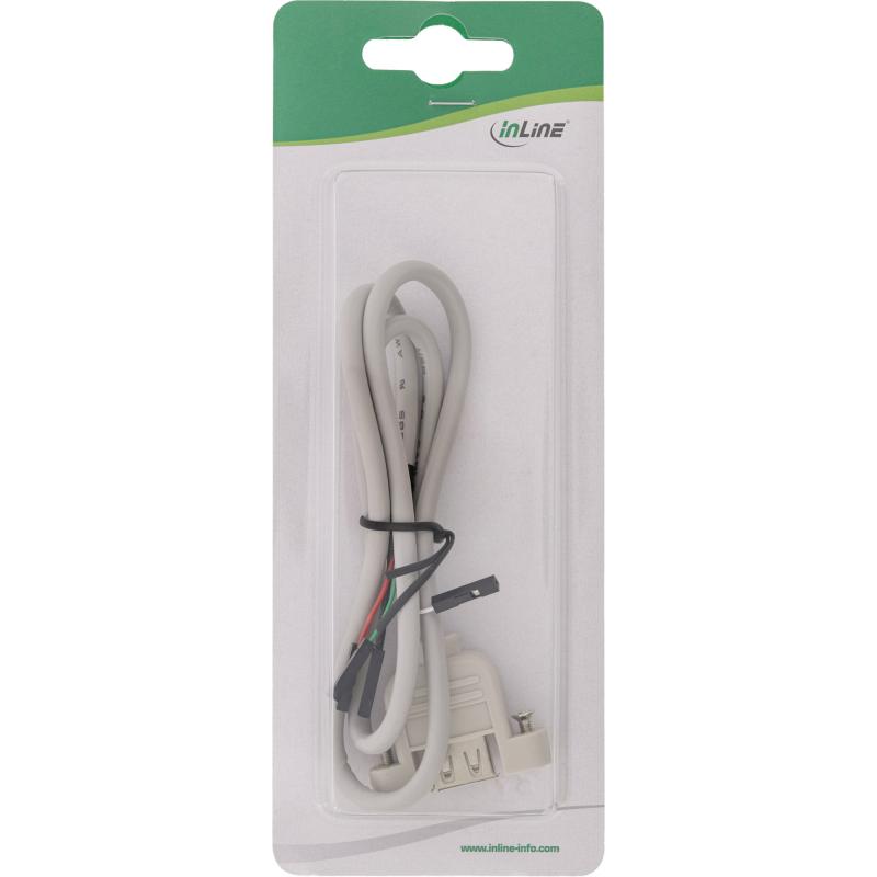 InLine® USB 2.0 Anschlusskabel Einbaubuchse A auf Pfostenanschluss 0,6m