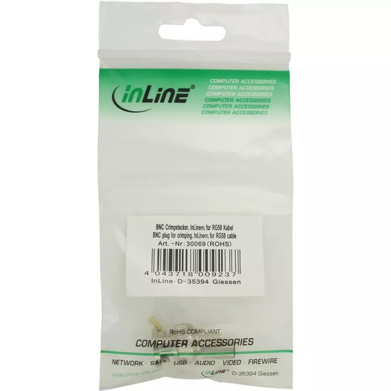 InLine® BNC Crimpstecker RG58 für Netzwerk-Kabel