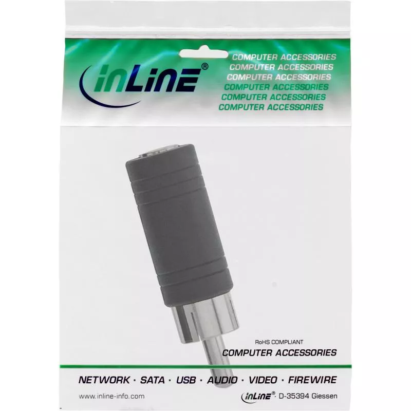 InLine® Audio Adapter Cinch Stecker auf 3,5mm Klinke Buchse Mono InLine® Audio Adapter Cinch Stecker auf 3,5mm Klinke Buchse Mono